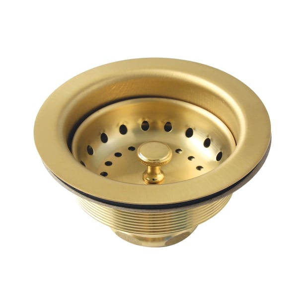 Kingston Brass 312 Inch Stainless Steel Kitchen Sink Basket Strainer, Brushed Brass K121BBB - main